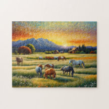 Cheval dans la prairie de fleurs sauvages de la fe