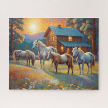 Cheval dans la prairie de fleurs sauvages de la fe