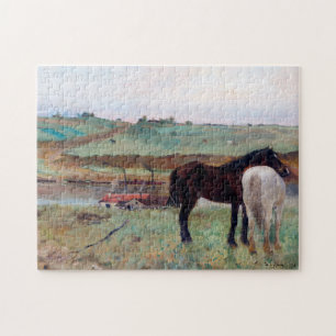 Puzzle Cheval dans une prairie, Edgar Degas
