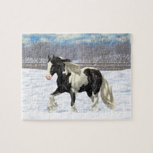 Puzzle Cheval d'attelage de la bandelette tzigane noire d