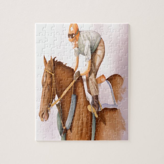 Puzzle Cheval de course et Jockey (Vertical)