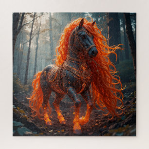 Puzzle Cheval de Feu Enchanté à la Crinière Vibrante