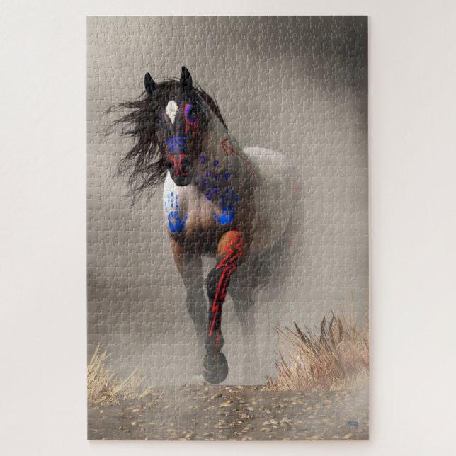 Puzzle Cheval de guerre dans le brouillard (Vertical)