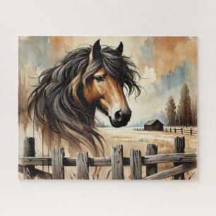 Puzzle Cheval de trait rustique