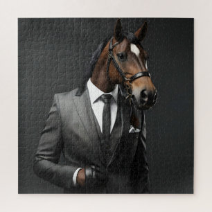 Puzzle Cheval drôle dans le costume