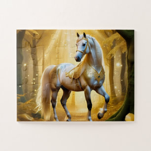 Puzzle Cheval enchanté dans la forêt dorée