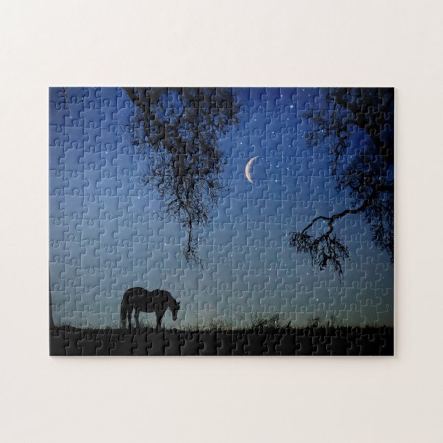 Puzzle Cheval et Lune Mystique (Horizontal)