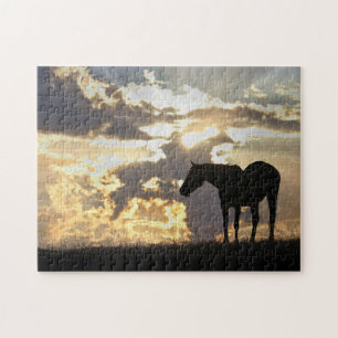 Puzzle Cheval et soleil avec nuages Beau et Changeling
