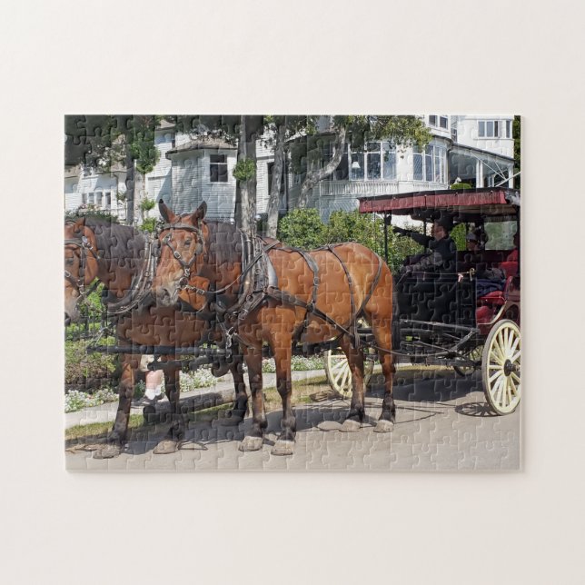 Puzzle Cheval et transport sur l'île Mackinac MI (Horizontal)