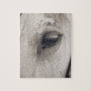 Puzzle Cheval Gris Mare, Vers Le Haut Près De L'Oeil