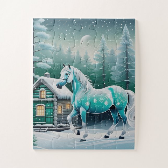 Puzzle Cheval magique en forêt enchantée (Vertical)