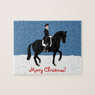 Puzzle Cheval neige et neige Noël