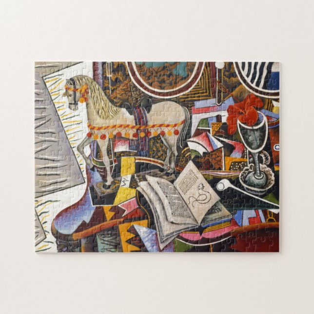 Puzzle Cheval Pipe Fleur rouge par Joan Miro Peinture Art (Horizontal)