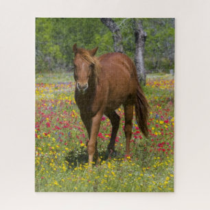 Puzzle Cheval Quarter Horse dans un champ de fleurs sauva