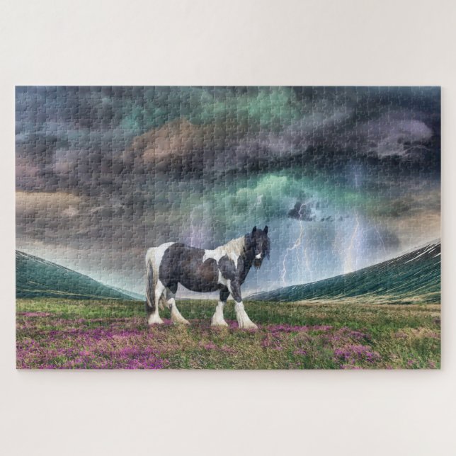 Puzzle Cheval Tzigane Vanner Dans Une Tempête (Horizontal)