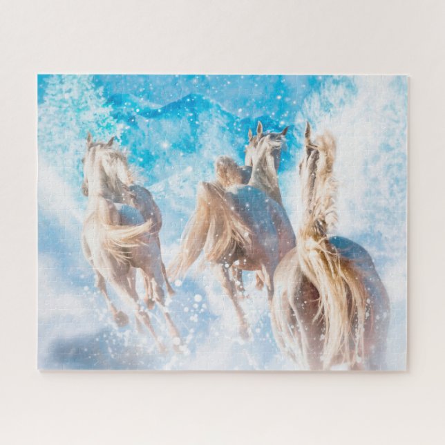 PUZZLE CHEVAUX ARABIENS TAILLES D'HIVER (Horizontal)