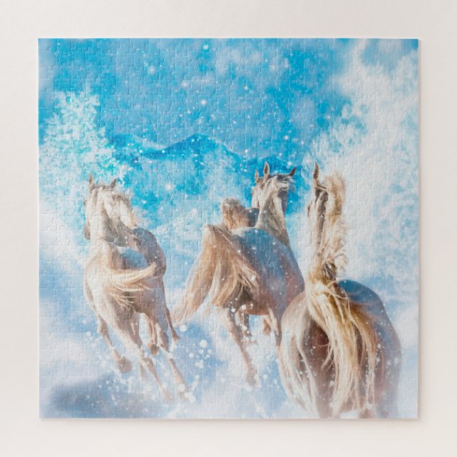 PUZZLE CHEVAUX ARABIENS TAILLES D'HIVER (Vertical)