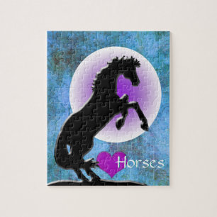 Puzzle Chevaux de coeur V (bleu/vert)