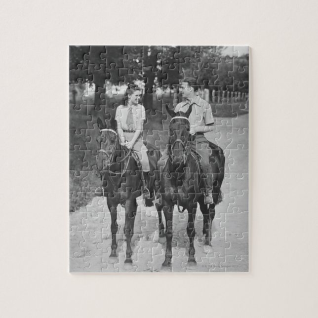 Puzzle Chevaux d'équitation de couples (Vertical)