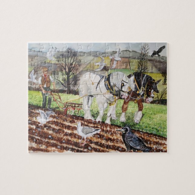 Puzzle Chevaux lourds qui poussent en mars (Horizontal)
