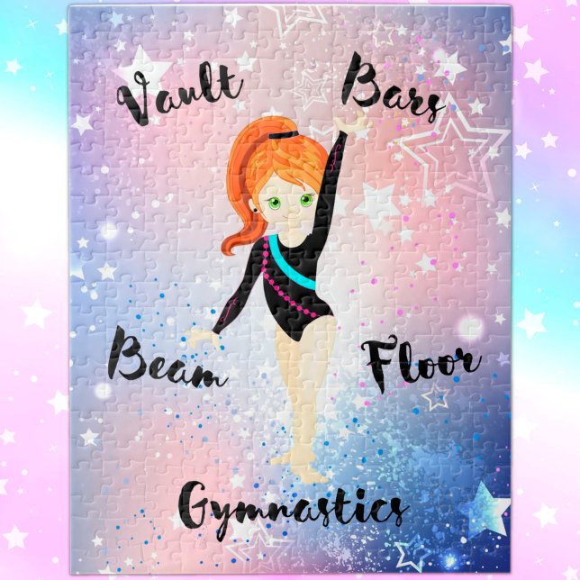 Puzzle Cheveux de gymnase Star, Yeux verts, Léotard noir (Créateur téléchargé)