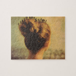 Puzzle Cheveux surréalistes avec des petites personnes