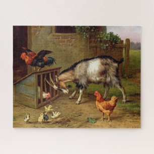 Puzzle Chèvres vintages Coq Et Poulets Animaux De Ferme J