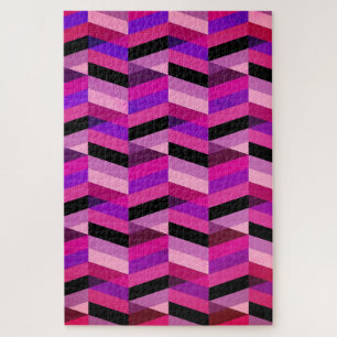 Puzzle Chevron Abstrait/Herringbone Purples et violets