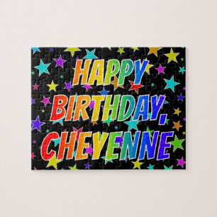 Puzzle "CHEYENNE" Prénom, Amusant "HEUREUX ANNIVERSAIRE"