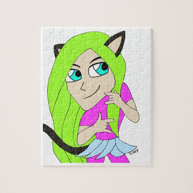 Puzzle chibi chatte fille  (Vertical)