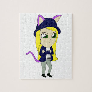 Puzzle chibi chatte fille