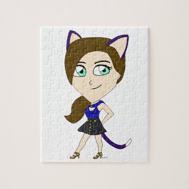 Puzzle chibi chatte fille  (Vertical)