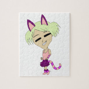Puzzle chibi chatte fille 