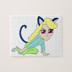 Puzzle chibi chatte fille 