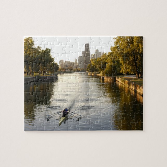 Puzzle Chicago, Illinois, Rowers dans la lagune de Lincol (Horizontal)