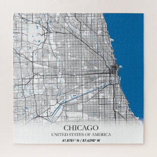 Puzzle Chicago Illinois USA City Travel City Carte