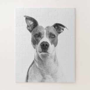 Puzzle Chien À Cheveux Courte En Gris (Noir & Blanc)