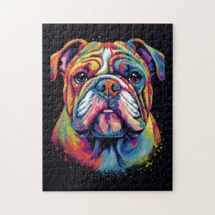 Puzzle Chien à chien de taureau anglais mignon