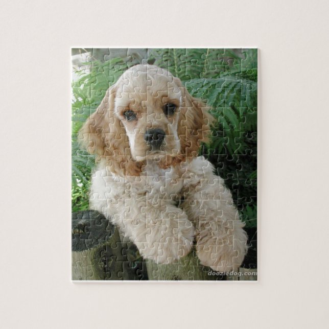 Puzzle Chien américain de cocker et la fougère verte (Vertical)