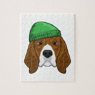 Puzzle Chien avec Beanie