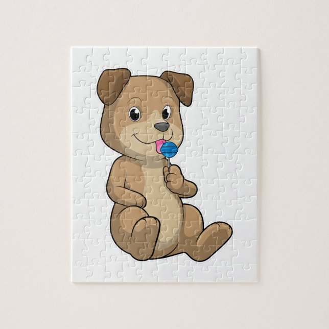 Puzzle Chien avec sucré Lollipop (Vertical)