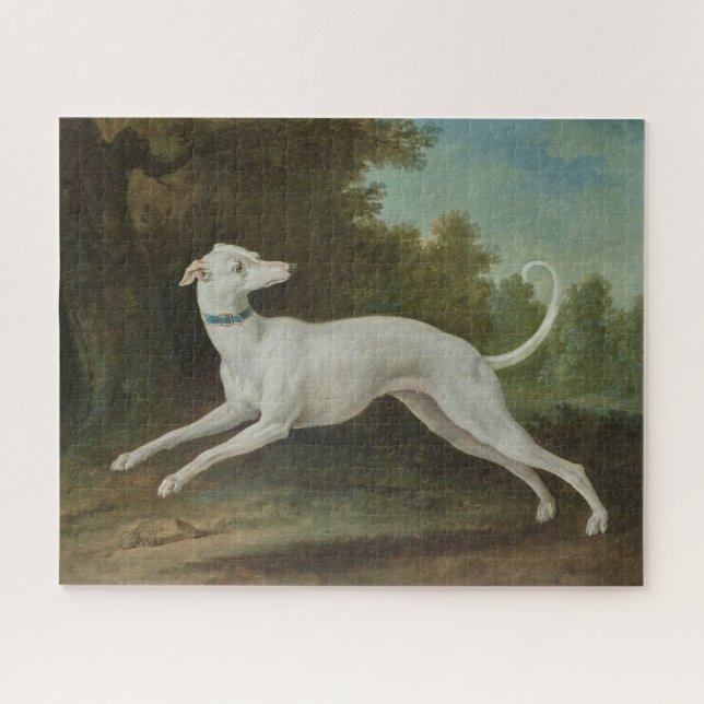 Puzzle Chien blanc gris (par Jean-Baptiste Oudry) (Horizontal)