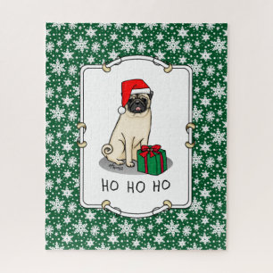 Puzzle Chien Carlin de Noël de Noël de Père Noël (faon cl