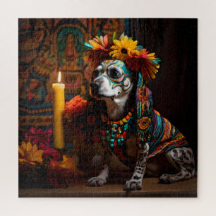 Puzzle Chien chamuco dans un autel pour le jour des morts