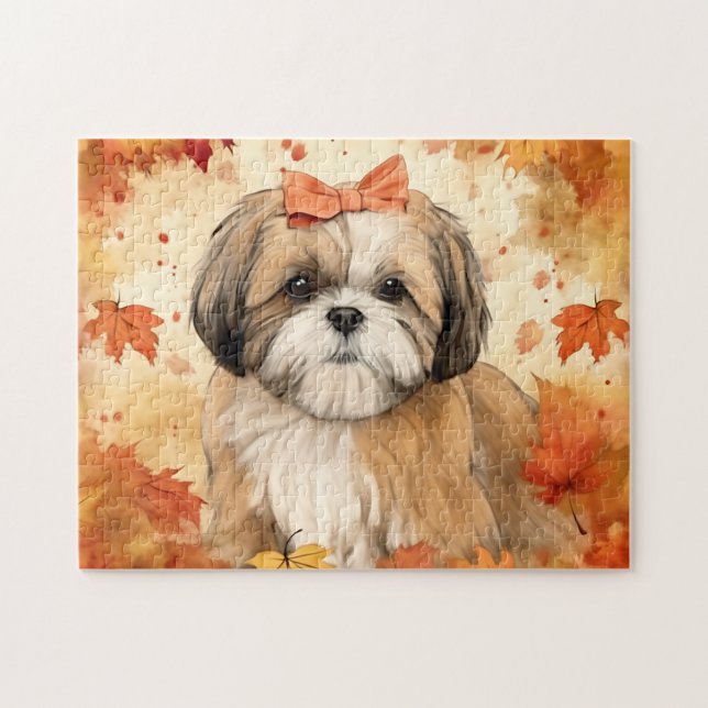Puzzle Chien Chih-tzu mignon/Automne/Automne/Automne (Horizontal)