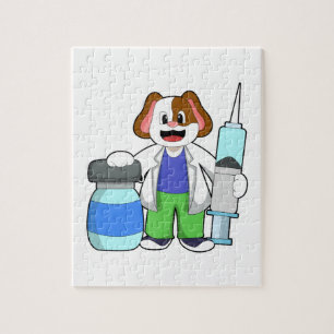 Puzzle Chien comme docteur avec seringue
