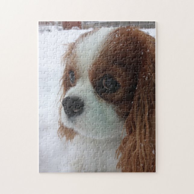 Puzzle Chien dans la neige (Vertical)