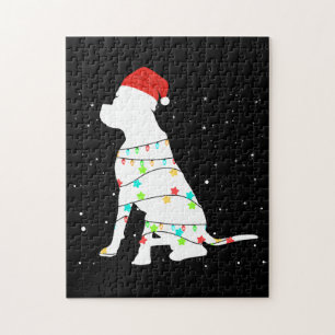 Puzzle Chien de boîte Joyeux feux de Noël
