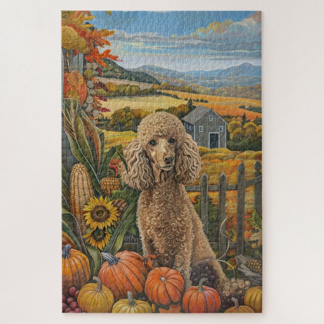 Puzzle Chien de canicule moisson d'automne Thanksgiving (Vertical)