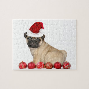 Puzzle chien de carlin de Noël
